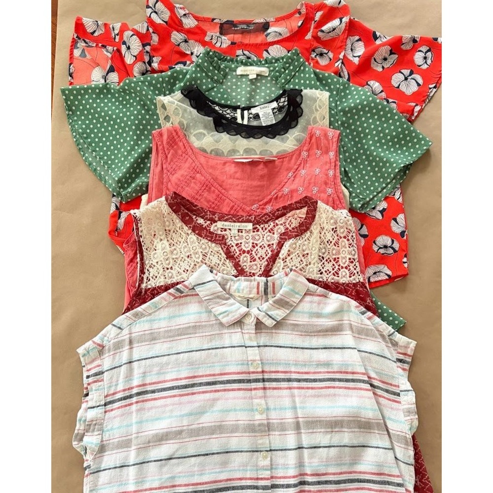 Wholesale Resell Bundle Lot of 6 Womens Mixed Brand Blouses Tops Boho Chic